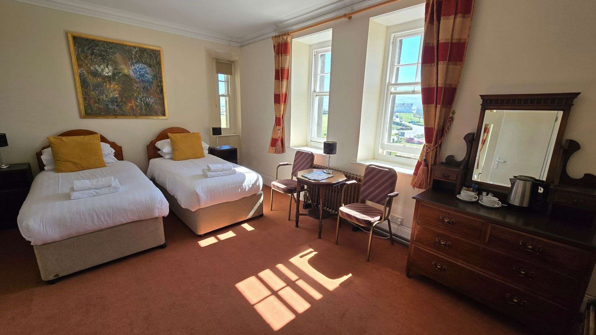 Classic Twin Room with moor view at Camelot Castle Hotel Tintagel