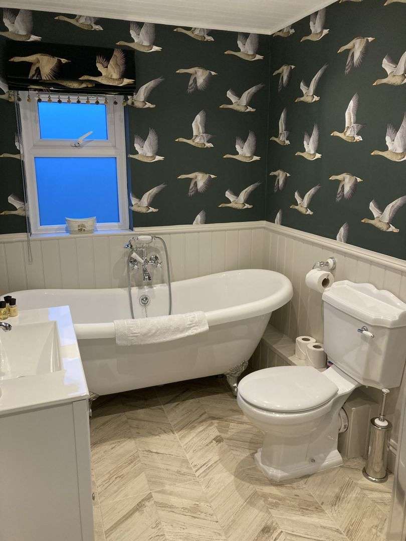 Bathroom with freestanding bath in Luxury Self Catering Apartment No. 1