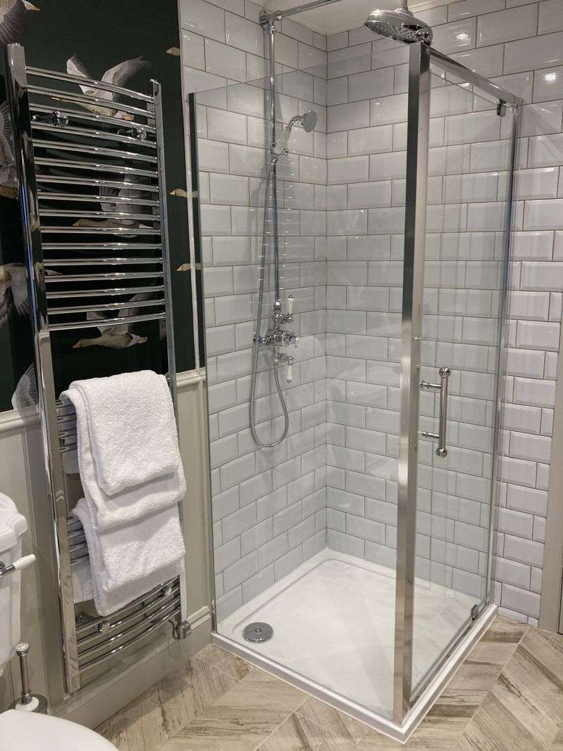 Walk in shower in Luxury Self Catering Apartment No. 1 bathroom