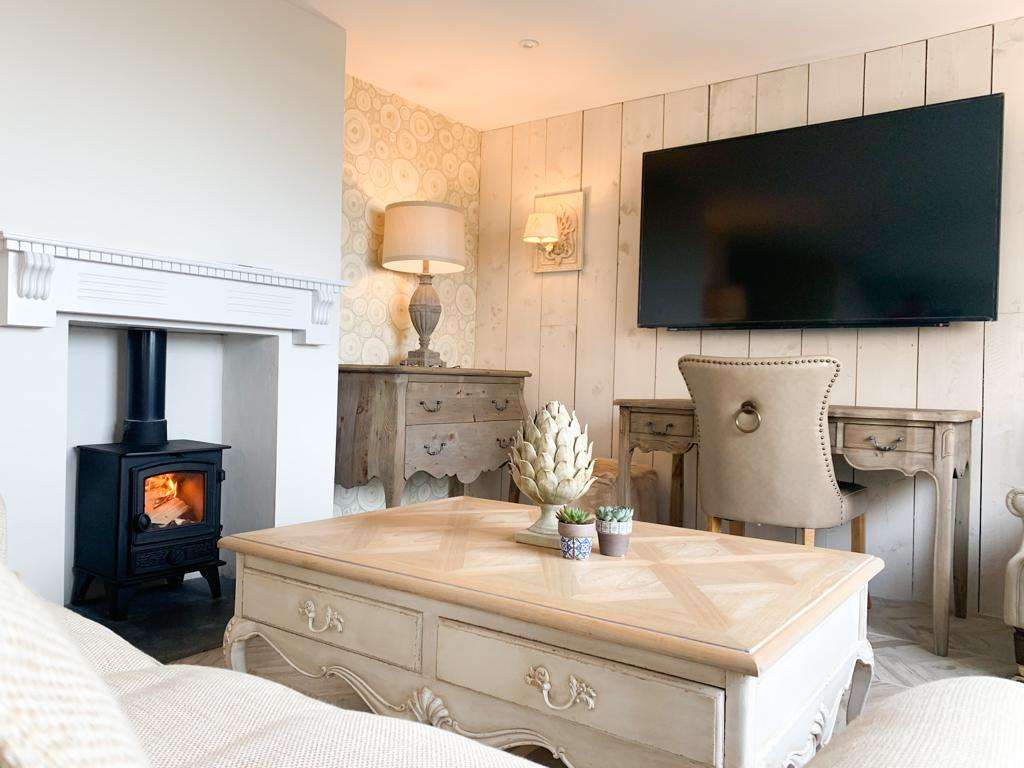 Luxury Self Catering Apartment No. 2 lounge at Camelot Castle Hotel