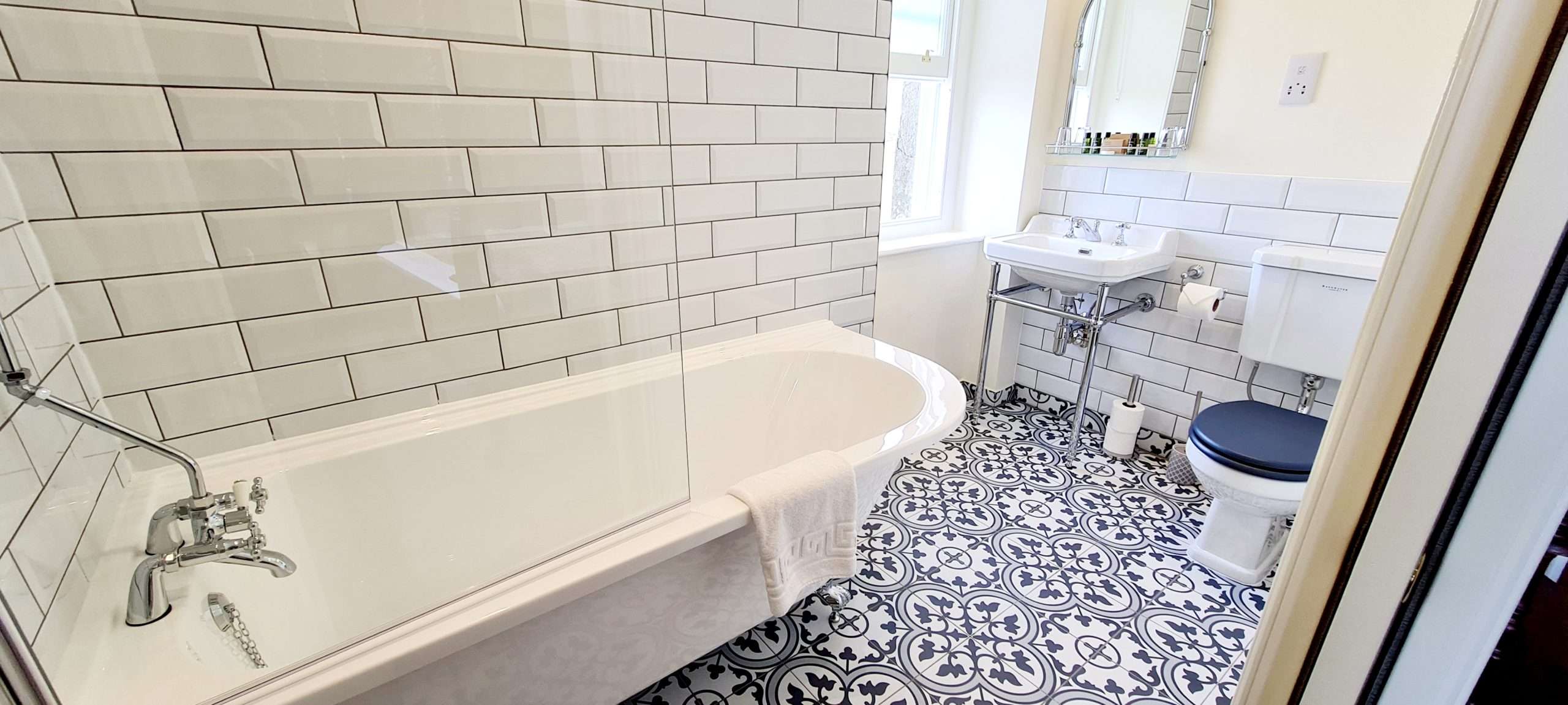 Luxury bathroom with bath in the North Tower Suite