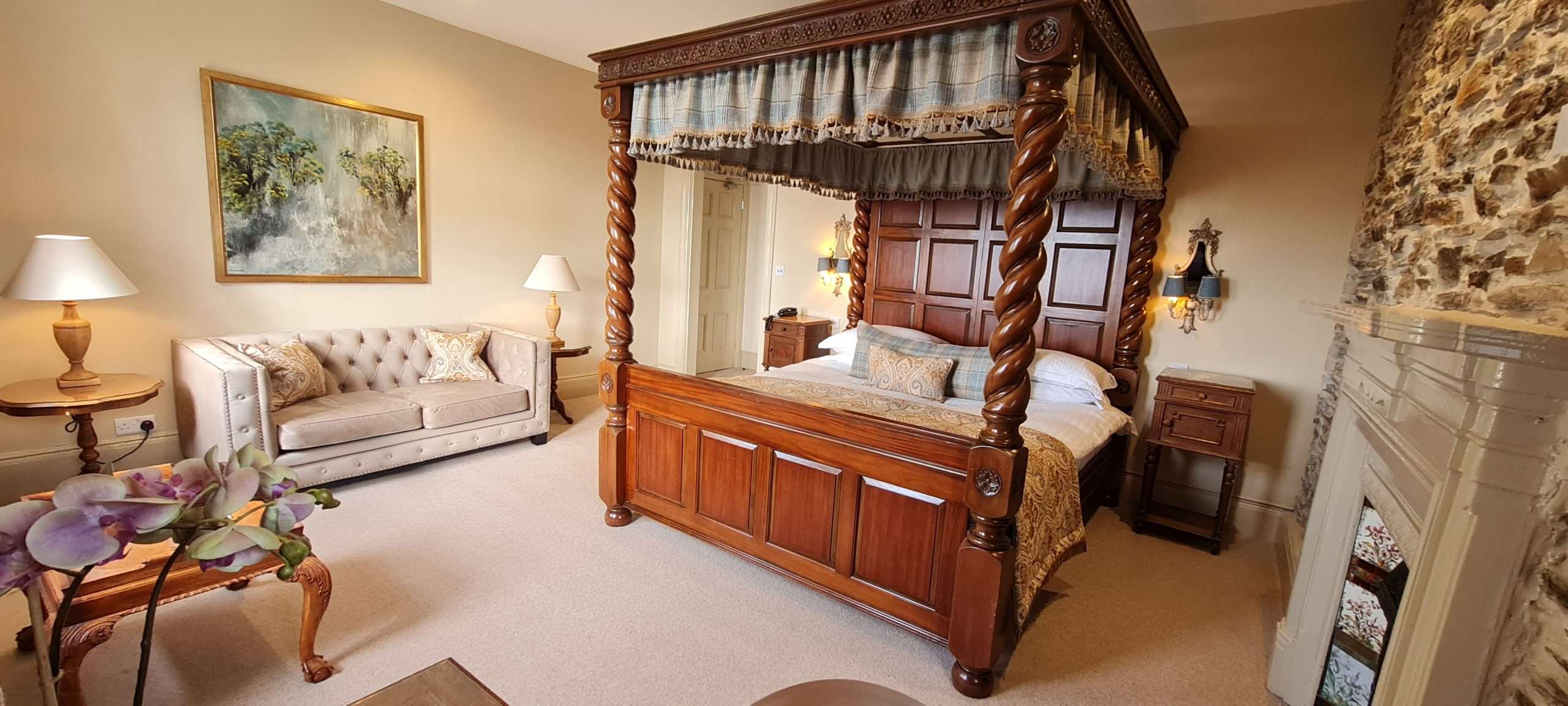 South Tower Junior Suite with sea view at Camelot Castle Hotel Tintagel