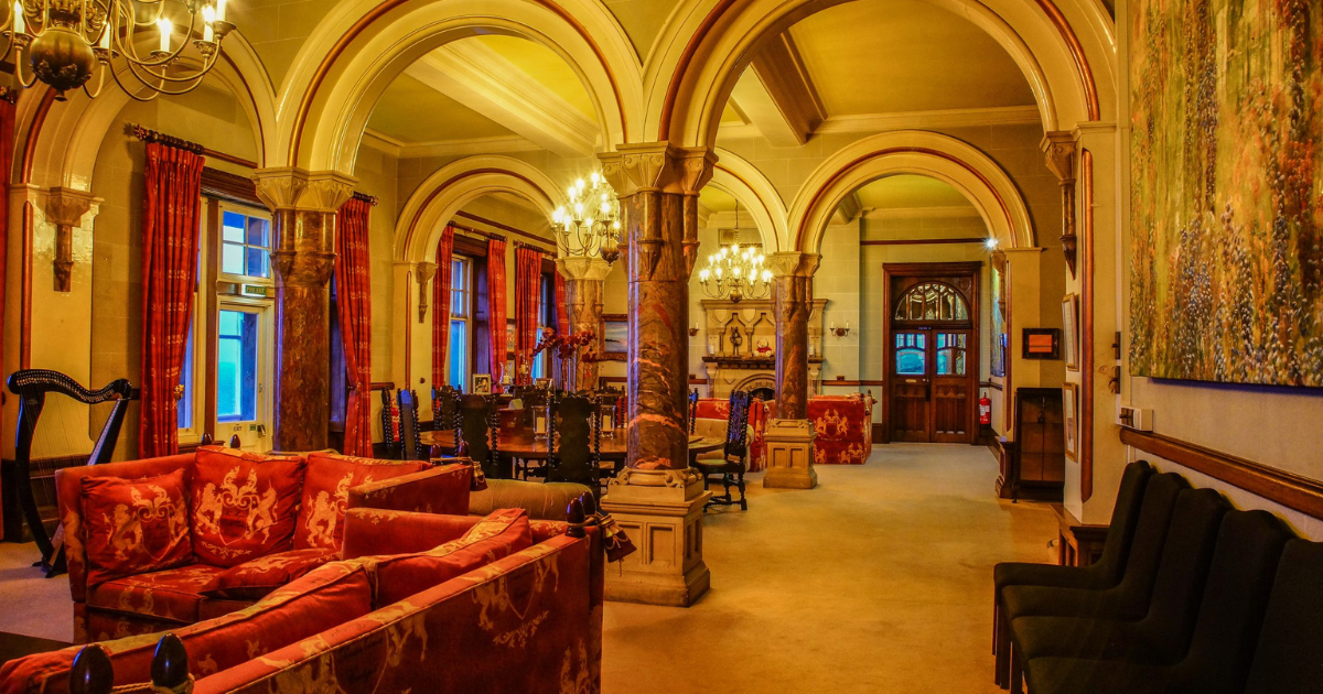The grand hall at Camelot