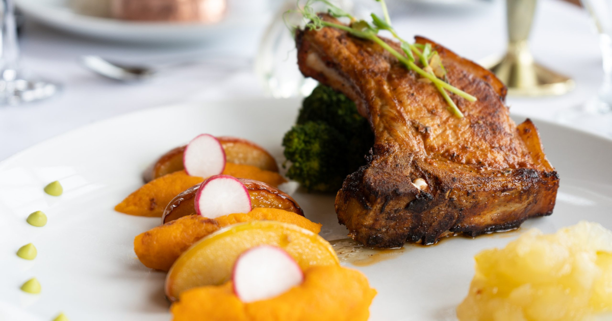 Fine dining at Irinas restaurant Camelot Castle Hotel