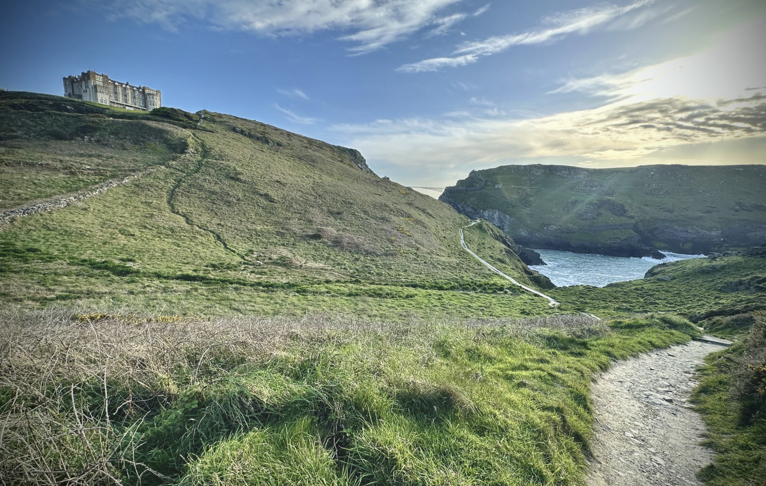 Scenic walking views across the North Cornwall coast near Tintagel
